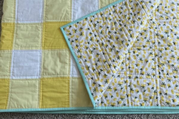 Finished Easy Gingham Baby Quilt, a completed DIY project