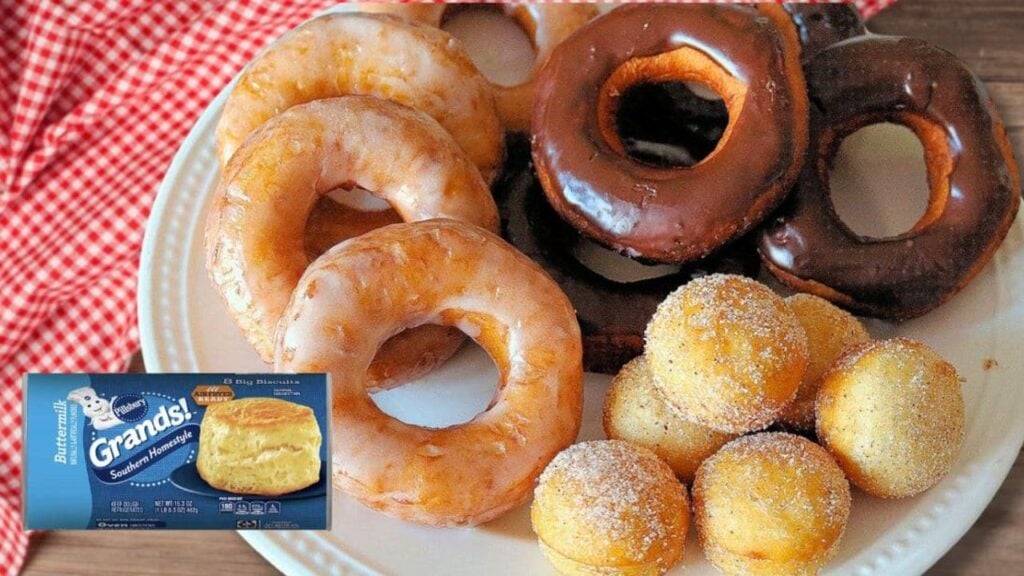 Easy Glazed Canned Biscuit Donuts, homemade and freshly served