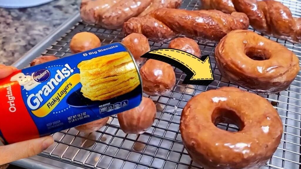 Quick & Easy 4-Ingredient Glazed Donuts, homemade and freshly served