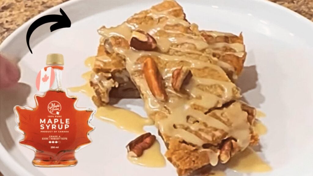 Glazed Maple Pecan Blondies, homemade and freshly served