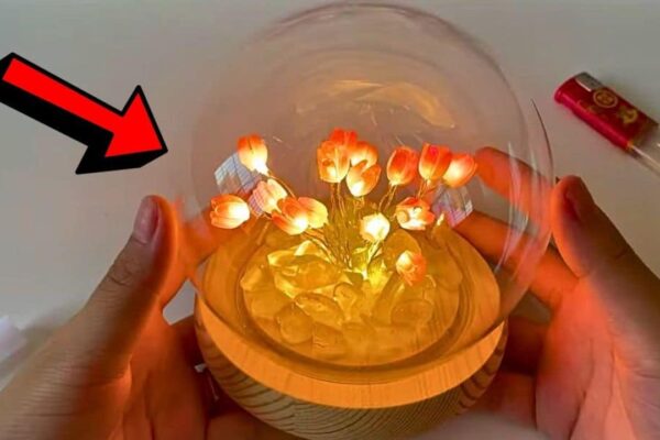 Finished Easy Globe Tulip Lamp, a completed DIY project