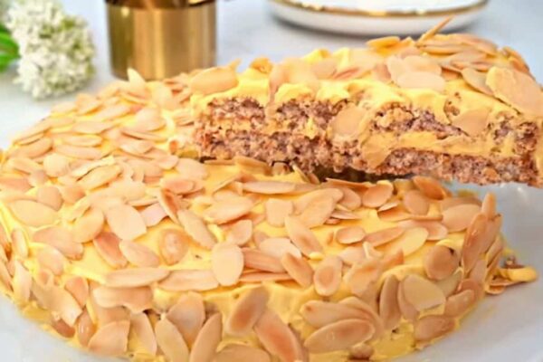 Easy Gluten-Free Almond Cake, homemade and freshly served