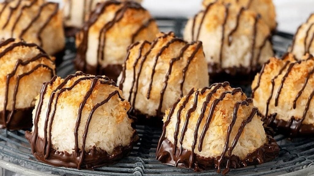 Easy Gluten-Free Chocolate Coconut Macaroons, homemade and freshly served