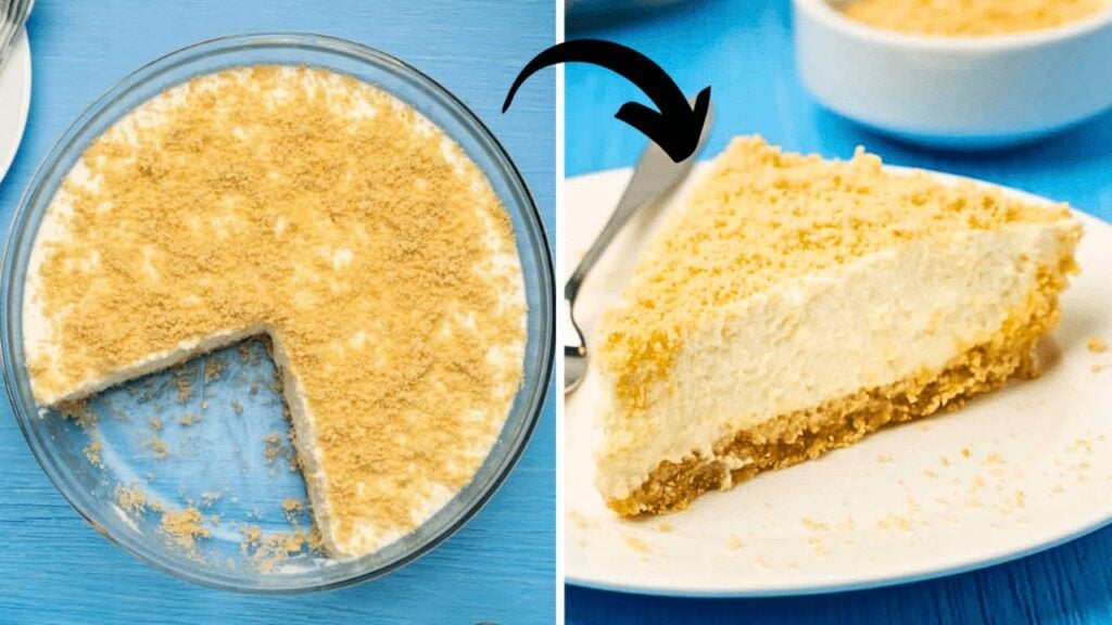 3-Ingredient Greek Yogurt Cheesecake, homemade and freshly served