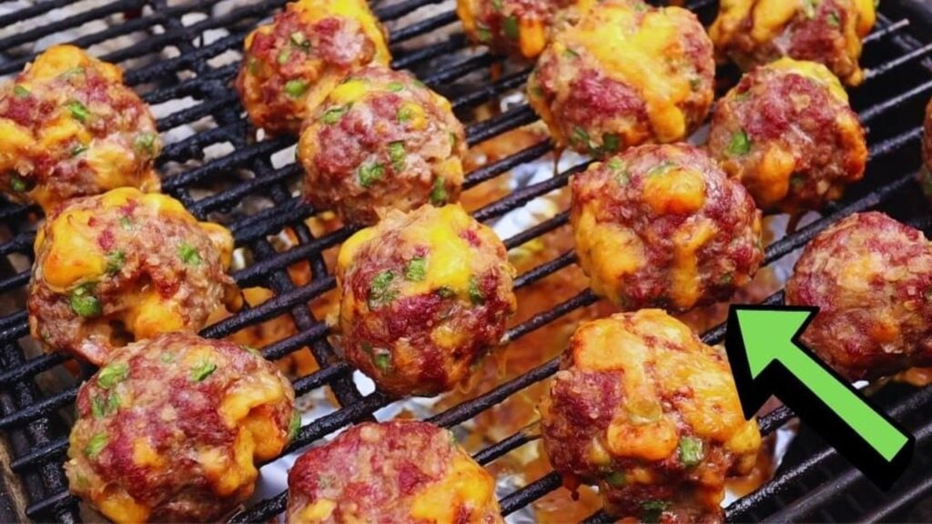 Easy-to-Make Grilled Texas Jalapeño Cheddar Meatballs, homemade and freshly served