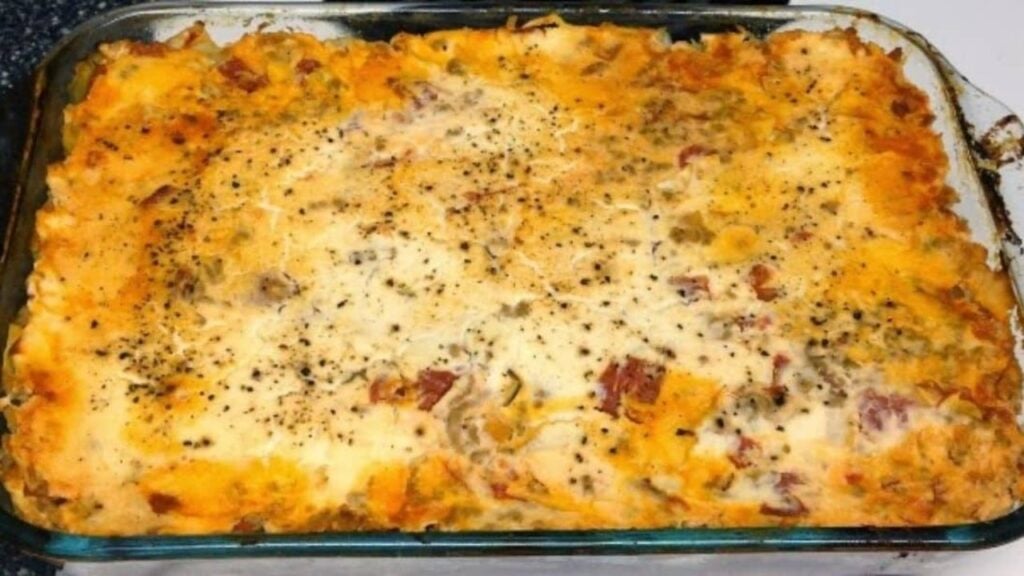 Easy Ground Beef And Cabbage Casserole, homemade and freshly served