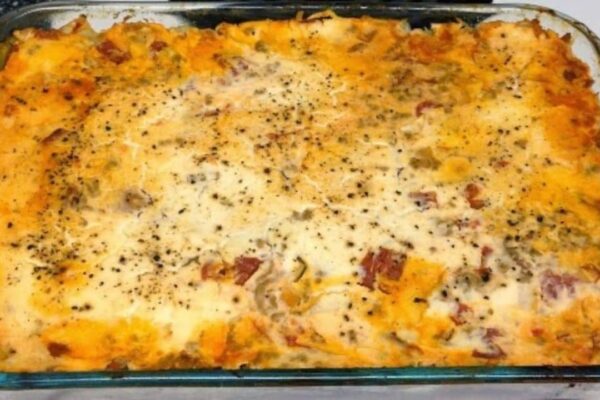 Easy Ground Beef And Cabbage Casserole, homemade and freshly served