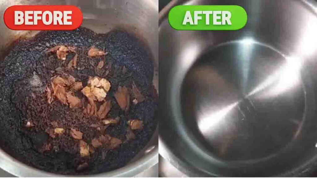 Finished Easy Hack to Clean Burnt Pots, a completed DIY project