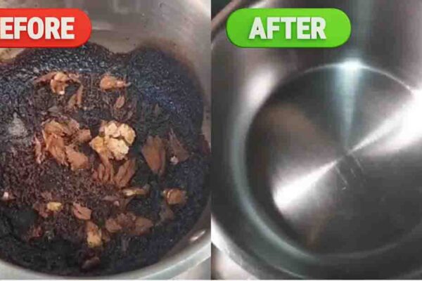Finished Easy Hack to Clean Burnt Pots, a completed DIY project