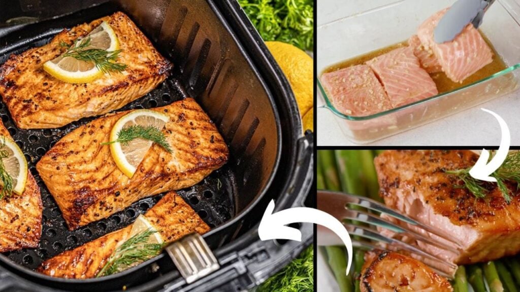 Easy 15-Minute Healthy Air-Fried Salmon, homemade and freshly served