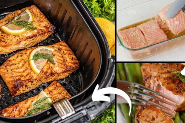 Easy 15-Minute Healthy Air-Fried Salmon, homemade and freshly served
