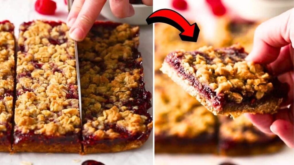 Easy-to-Make Healthy Jam Oatmeal Bars, homemade and freshly served