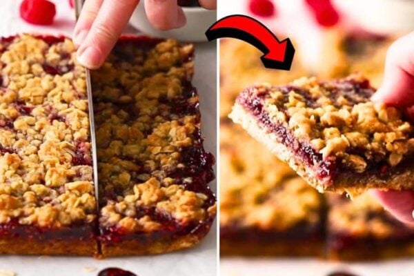 Easy-to-Make Healthy Jam Oatmeal Bars, homemade and freshly served