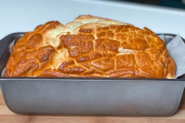 Easy 5-Ingredient Healthy Keto Bread, homemade and freshly served