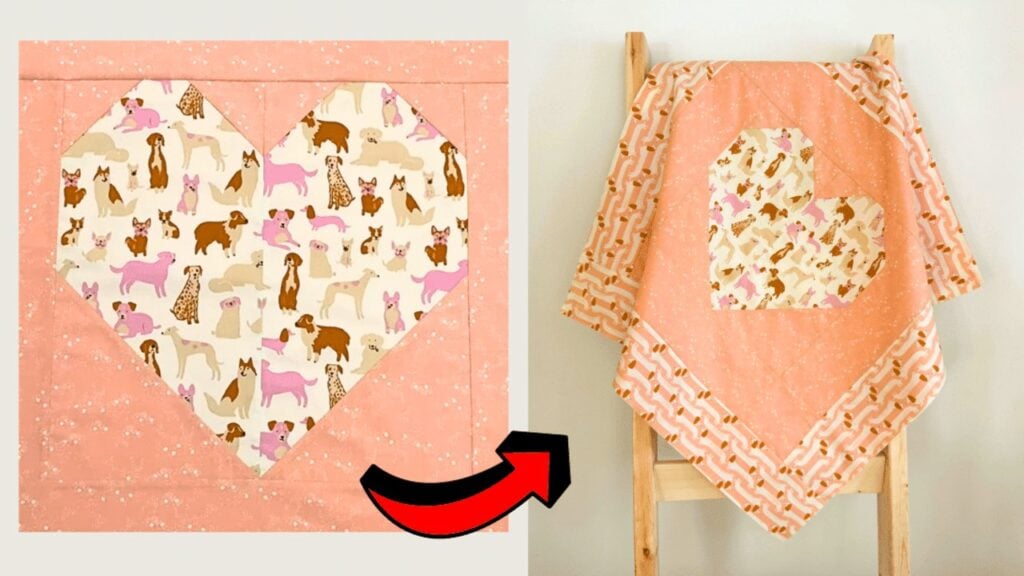 Finished a Cute Heart Baby Quilt, a completed DIY project