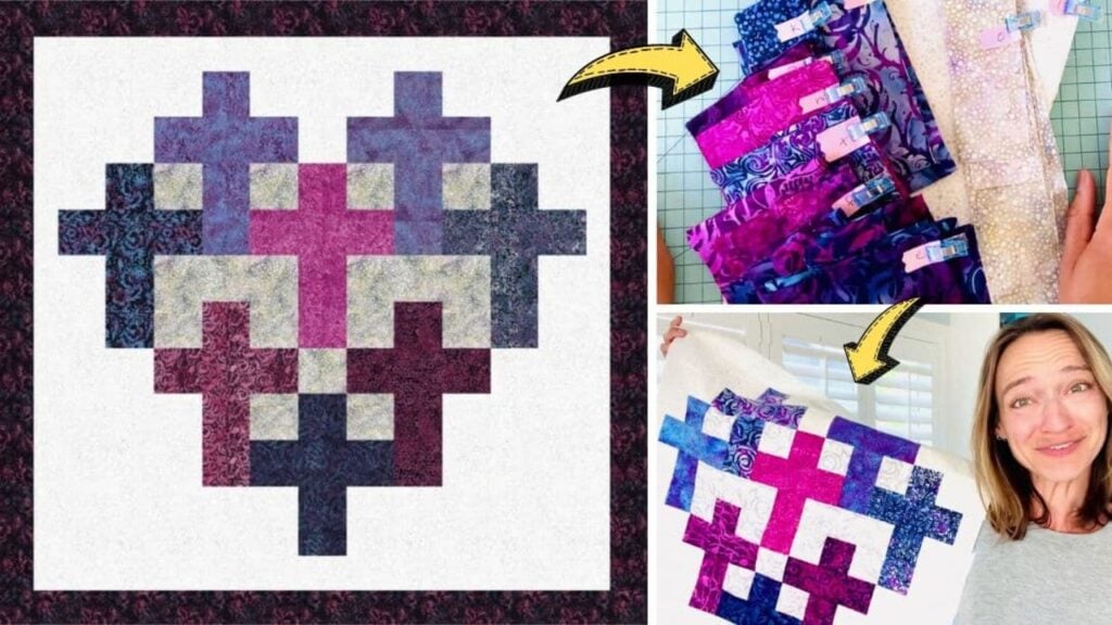 Finished a Heart Cross Quilt, a completed DIY project