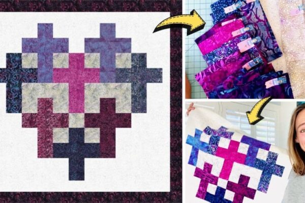 Finished a Heart Cross Quilt, a completed DIY project