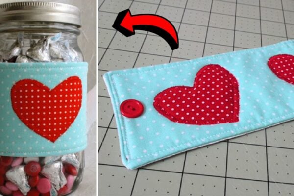 a Heart Mason Jar Wrap, homemade and freshly served