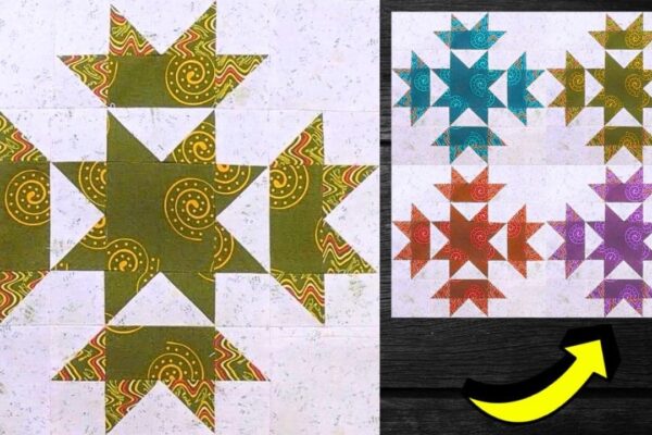 Finished Easy Helen Quilt Block, a completed DIY project