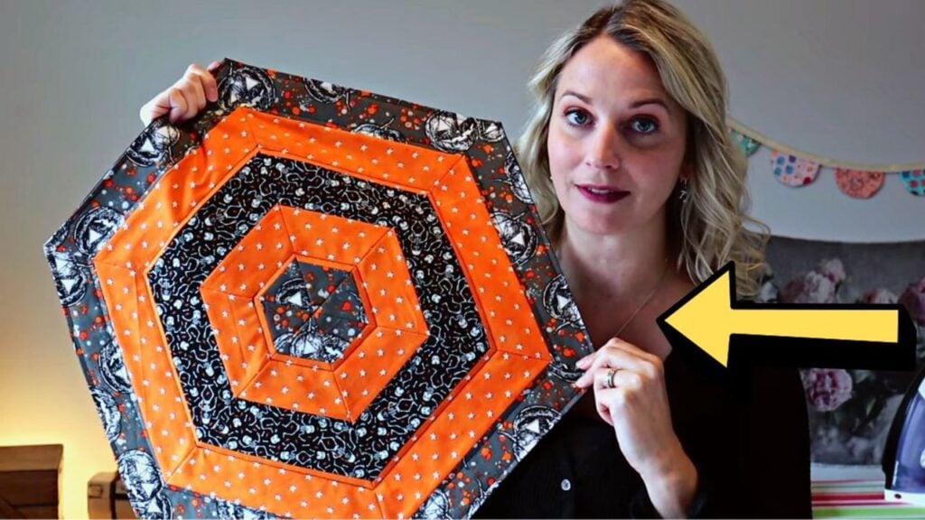 Finished Halloween/Fall Hexagon Table Topper Sewing, a completed DIY project