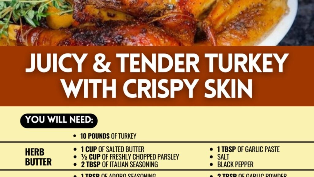 Juicy & Tender Turkey With Crispy Skin, homemade and freshly served
