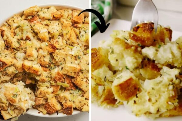the Best Thanksgiving Stuffing, homemade and freshly served