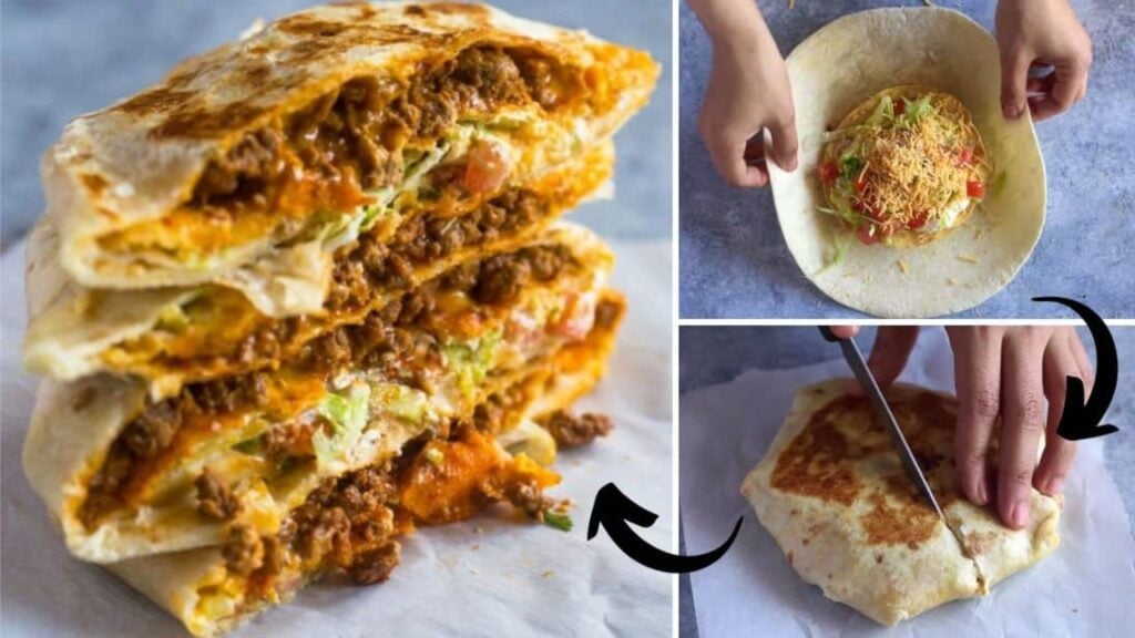 Easy Homemade Beef Crunch Wraps, homemade and freshly served
