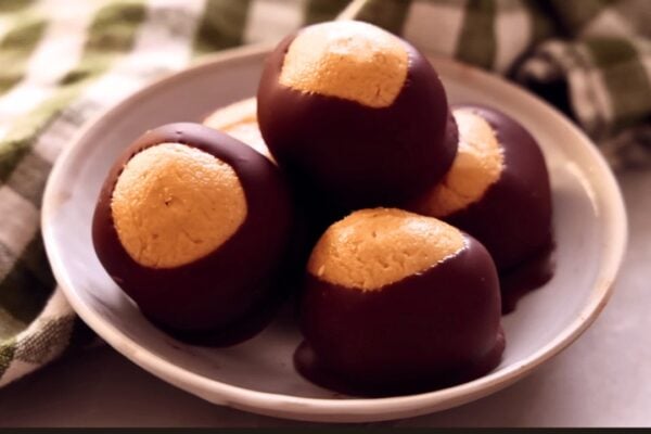 Easy Homemade Buckeyes, homemade and freshly served