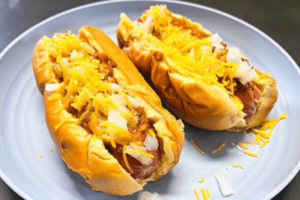 Easy Homemade Chili Cheese Dogs, homemade and freshly served