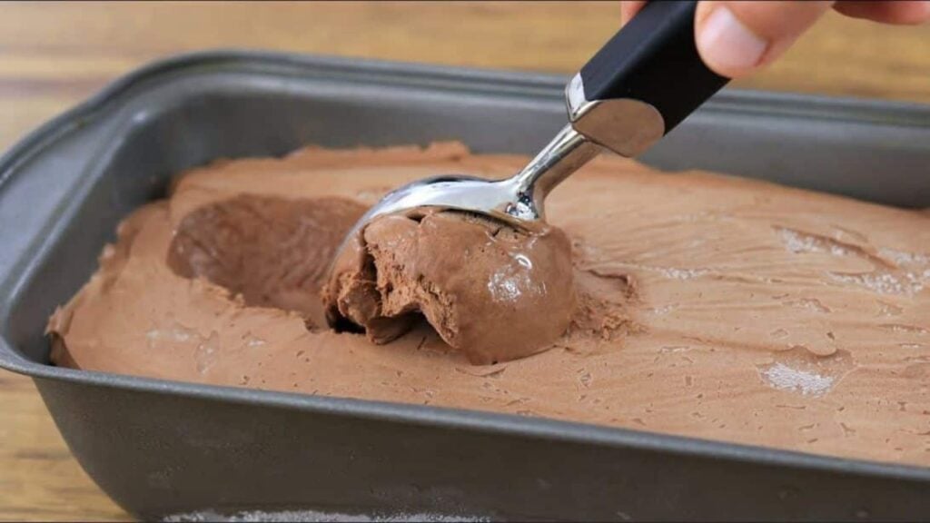 Easy 3-Ingredient Homemade Chocolate Ice Cream, homemade and freshly served