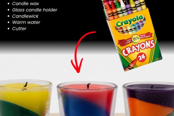 Finished DIY Homemade Candles Using Broken Crayons, a completed DIY project