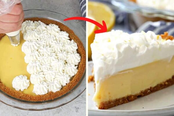 Easy Homemade Lemon Pie, homemade and freshly served