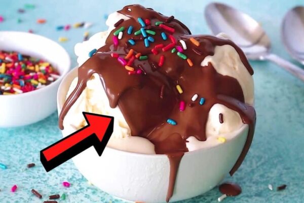 Easy 2-Ingredient Homemade Magic Chocolate Shell, homemade and freshly served