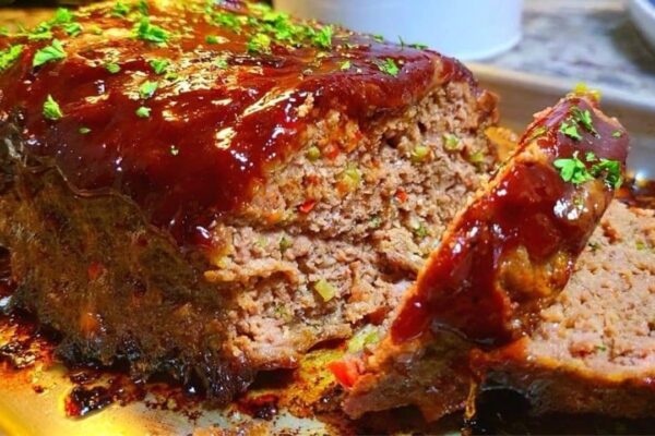 Easy-to-Make Tender & Juicy Homemade Meatloaf, homemade and freshly served
