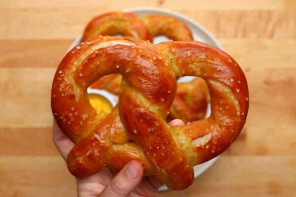 Easy Homemade Soft Pretzels, homemade and freshly served