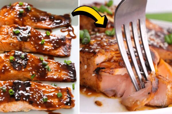 Super Easy Honey Sriracha Salmon, homemade and freshly served