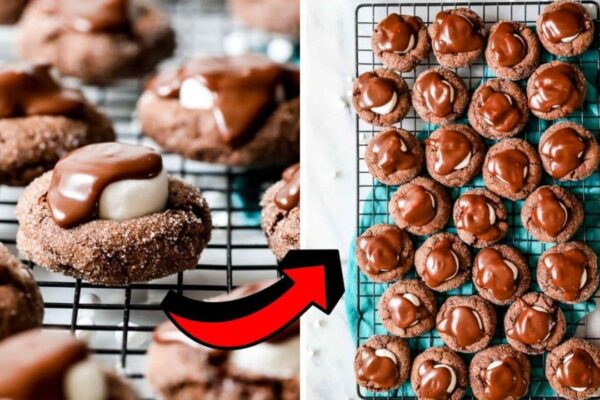 Easy Hot Chocolate Cookies, homemade and freshly served