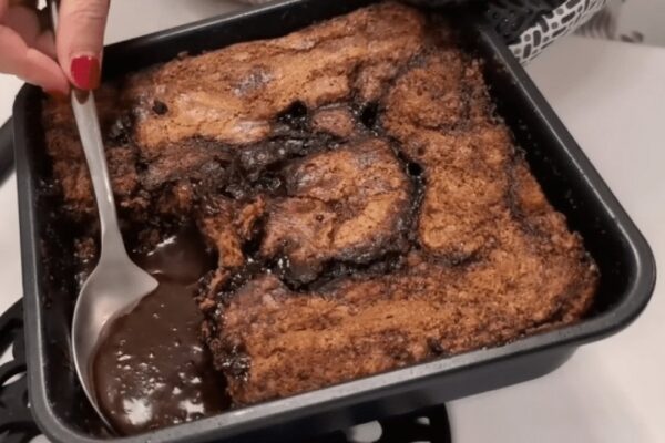Easy Hot Fudge Pudding Cake, homemade and freshly served
