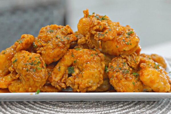 Quick Hot Honey Fried Shrimp, homemade and freshly served
