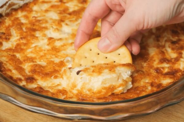 Easy 5-Ingredient Hot Onion Dip, homemade and freshly served