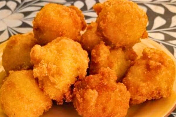 Easy Hot Water Cornbread Fritters, homemade and freshly served