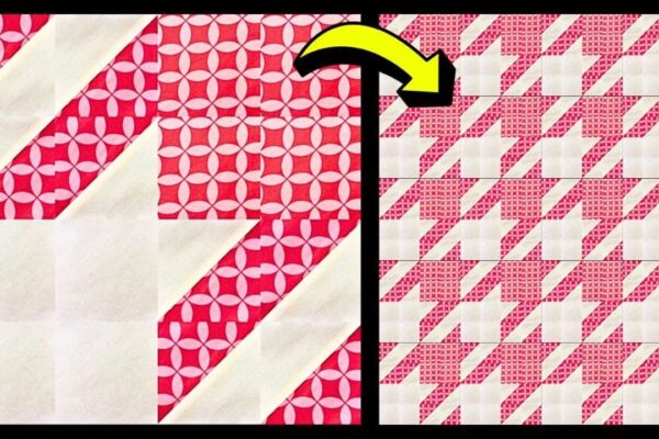 Finished Beginner-Friendly Houndstooth Quilt Block, a completed DIY project