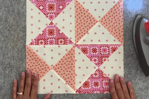 Finished an Hourglass Quilt Block, a completed DIY project