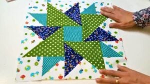 Finished Easy HST Star Block, a completed DIY project