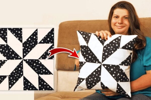 Finished Easy Hunter’s Star Quilt Pillowcase, a completed DIY project