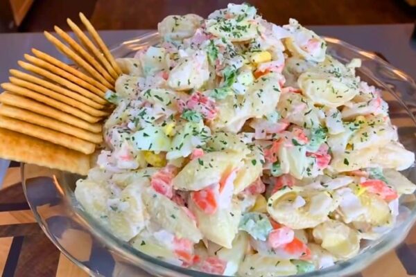 Easy & Delicious Imitation Crab Salad, homemade and freshly served