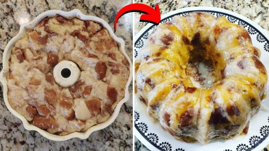 Easy Instant Pot Caramel Pretzel Bread Pudding, homemade and freshly served