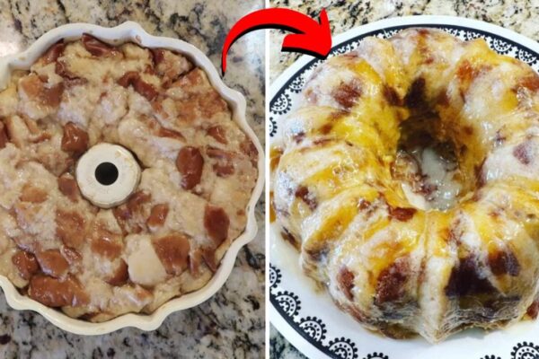 Easy Instant Pot Caramel Pretzel Bread Pudding, homemade and freshly served