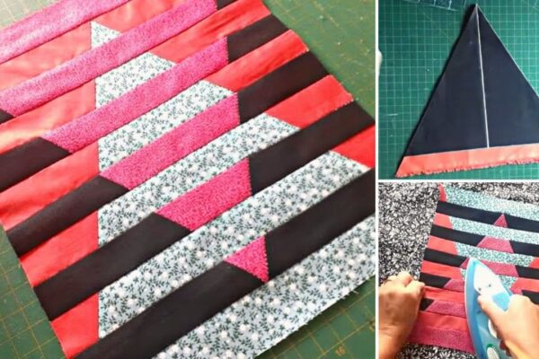 Finished Beginner-Friendly Intersection Quilt Block, a completed DIY project