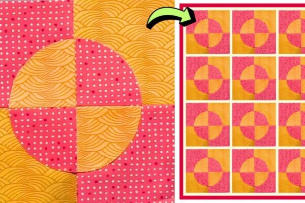 Finished “It Takes Two” Quilt Block, a completed DIY project